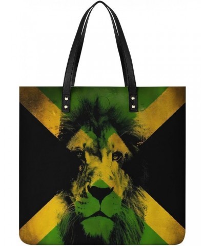 Rastafari Reggae Jamaica Fla Women Tote Bags Top Handle Satchel Handbags PU Faux Leather Tassel Shoulder Purse $22.41 Totes