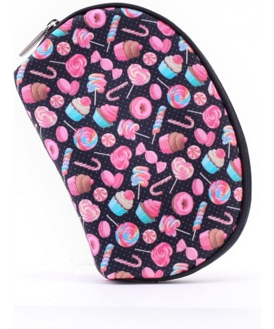 Womens Light Tan Lollipop Candy Macaroon Cupcake Donut Accessory Pouch One Size Black $10.70 Clutches