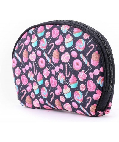 Womens Light Tan Lollipop Candy Macaroon Cupcake Donut Accessory Pouch One Size Black $10.70 Clutches