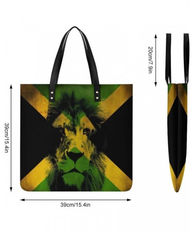 Rastafari Reggae Jamaica Fla Women Tote Bags Top Handle Satchel Handbags PU Faux Leather Tassel Shoulder Purse $22.41 Totes