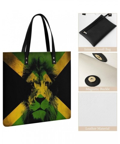 Rastafari Reggae Jamaica Fla Women Tote Bags Top Handle Satchel Handbags PU Faux Leather Tassel Shoulder Purse $22.41 Totes