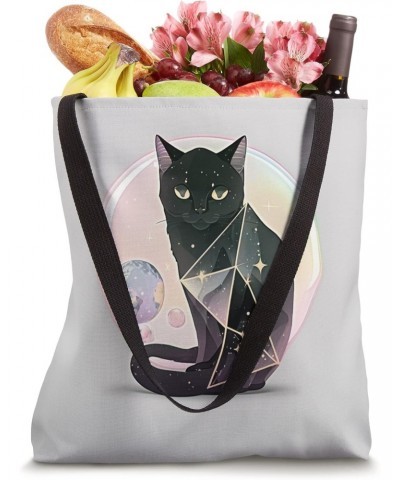 Witchy Cute Black Cat Kawaii Crystal Pastel Goth Moon Phases Tote Bag $12.71 Totes