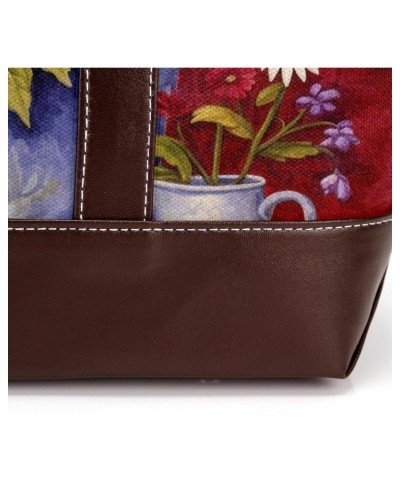 The Tote Bag For Women,Tote Bag With Zipper,Canvas Tote Bag,American Flag Daisy Flower Handbags $25.91 Totes