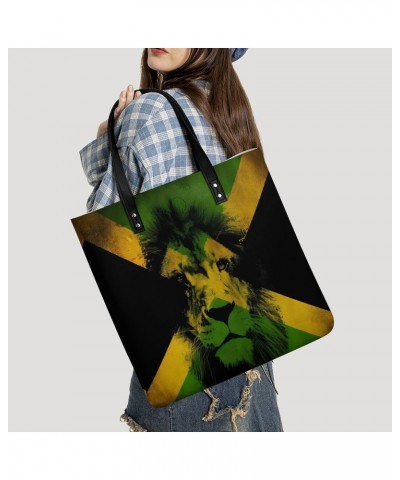 Rastafari Reggae Jamaica Fla Women Tote Bags Top Handle Satchel Handbags PU Faux Leather Tassel Shoulder Purse $22.41 Totes