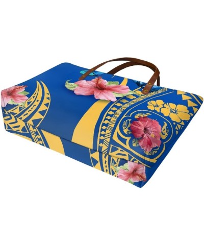 Women's Tote Bags Polynesian Flower 3D Printed Top Handle Satchel Handbags Shoulder Bags Polynesian Hibiscus Blue Butterfly $...