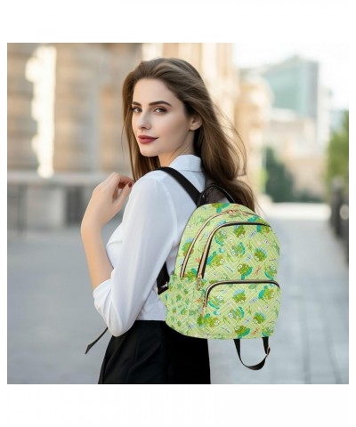 Women Backpack Frog Dragonfly Cute Anti-Theft Travel Backpack with Luggage Belt Lightweight Handbag Lady Purse Roomy Double Z...