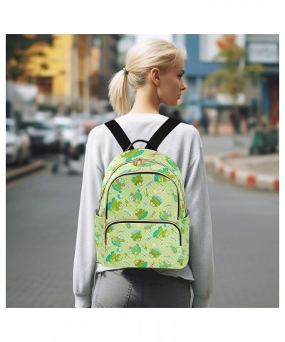 Women Backpack Frog Dragonfly Cute Anti-Theft Travel Backpack with Luggage Belt Lightweight Handbag Lady Purse Roomy Double Z...