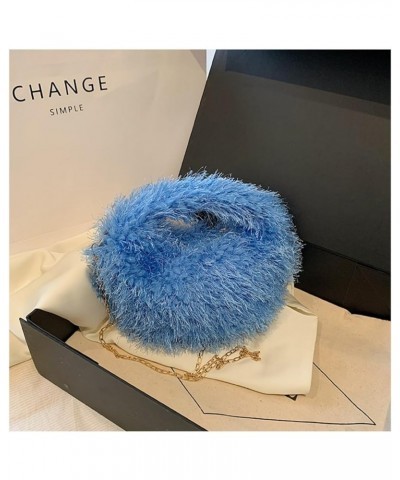 Small PlushTote Bag for Women Furry Bucket Shoulder Bag Mini Fluffy Crossbody Handbag Fuzzy Bags Purse In Winter Blue $13.23 ...