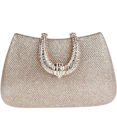 Women's Bling Glitter Purse Clutch Bag Hard Case With Full Rhinestones For Cocktail Party Wedding Champaign Gold $21.59 Eveni...