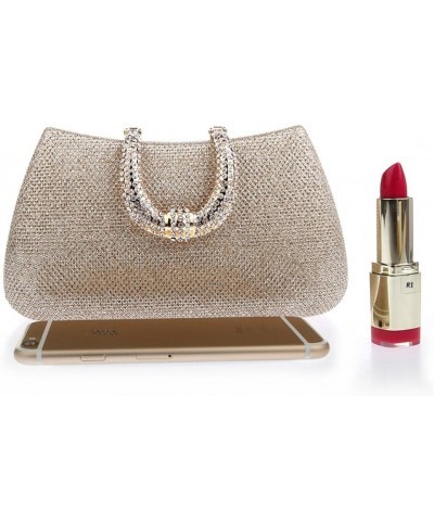 Women's Bling Glitter Purse Clutch Bag Hard Case With Full Rhinestones For Cocktail Party Wedding Champaign Gold $21.59 Eveni...