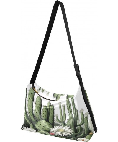 Cactus Plants Shoulder Bag for Women Waterproof PU Leather Hobo Bags Crossbody Purse with Zipper Closure $18.47 Shoulder Bags