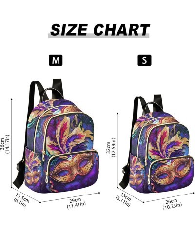 Mardi Gras Women Backpack Galaxy Masquerade Cool Travel Bag Compact Daily Bag Small $16.11 Backpacks