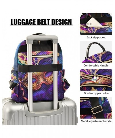 Mardi Gras Women Backpack Galaxy Masquerade Cool Travel Bag Compact Daily Bag Small $16.11 Backpacks