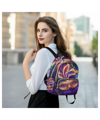 Mardi Gras Women Backpack Galaxy Masquerade Cool Travel Bag Compact Daily Bag Small $16.11 Backpacks