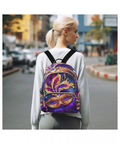 Mardi Gras Women Backpack Galaxy Masquerade Cool Travel Bag Compact Daily Bag Small $16.11 Backpacks