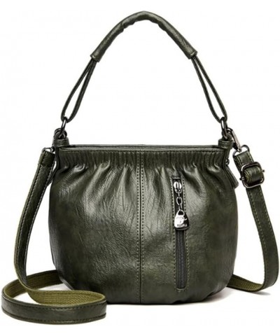 Clutch Bags for Women Small Crossbody Bags Bucket bags Soft Leather Handbag Purse Satchel-Black Green $23.40 Totes