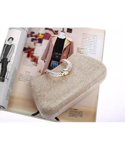 Women's Bling Glitter Purse Clutch Bag Hard Case With Full Rhinestones For Cocktail Party Wedding Champaign Gold $21.59 Eveni...