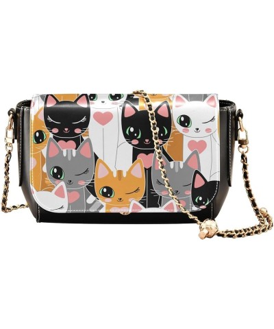 Cute Cat Women's Crossbody Handbags, PU Leather Flap Crossbody Bags, Women's Shoulder Handbag Purse Style19 $22.79 Crossbody ...