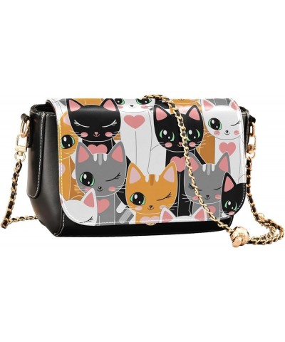 Cute Cat Women's Crossbody Handbags, PU Leather Flap Crossbody Bags, Women's Shoulder Handbag Purse Style19 $22.79 Crossbody ...