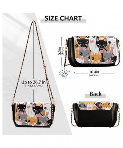 Cute Cat Women's Crossbody Handbags, PU Leather Flap Crossbody Bags, Women's Shoulder Handbag Purse Style19 $22.79 Crossbody ...