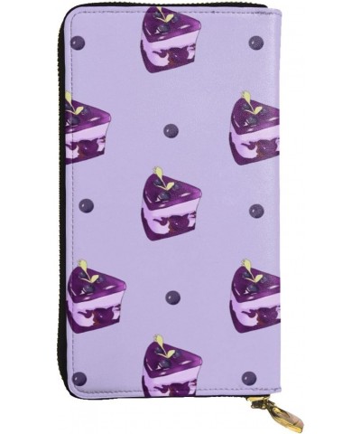 Blueberry Cake pattern Leather long clutch wallet : Comfortable, lightweight, waterproof, durable 7.48 x 4.13 in $27.27 Clutches