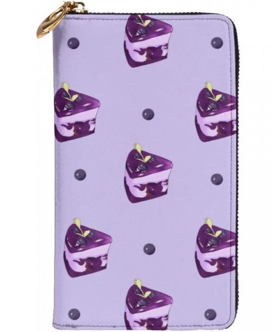 Blueberry Cake pattern Leather long clutch wallet : Comfortable, lightweight, waterproof, durable 7.48 x 4.13 in $27.27 Clutches