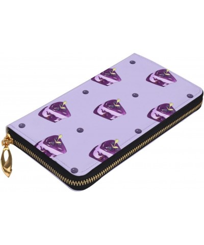 Blueberry Cake pattern Leather long clutch wallet : Comfortable, lightweight, waterproof, durable 7.48 x 4.13 in $27.27 Clutches