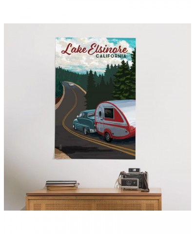 24x36 Inch Giclee Print, Lake Elsinore, California, Retro Camper on Road $28.49 Totes