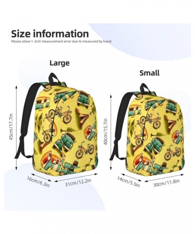 Car And Bicycle Print Casual Double Shoulder Daypack,Anti-Theft Travel Canvas Backpack For Men And Women Black Medium $21.84 ...