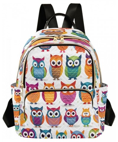 Funny Owl Bird Owlet Women Backpack Purse Ladies Fashion Shoulder Bag Daypack Travel Bag 10L Small $18.89 Backpacks