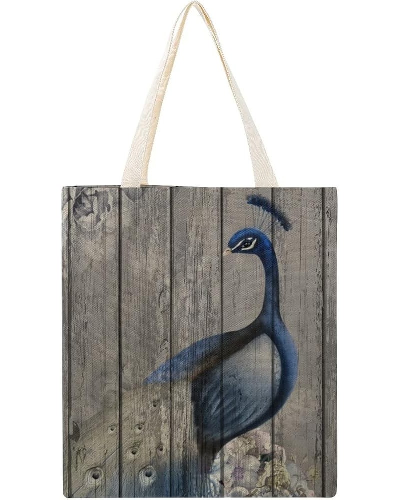 Peacock Feature Canvas Teacher Bag, Tote Bag for School, Inspirational Gifts for Men Style $9.20 Shoulder Bags