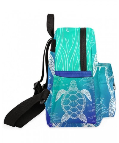 Custom Name Mini Backpack Purse for Women, Personalized Ocean Turtle Lightweight Small Backpack Customized Casual Travel Bag ...