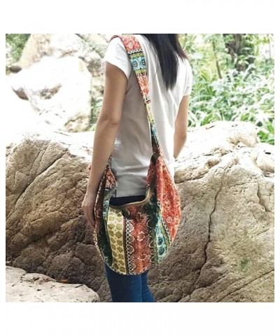 Shoulder Bag for Women Hippie Crossbody Bag Bohemian Handbag Printed Pattern Hobo Bag Canvas Purse Cotton Satchel Style 17 $2...