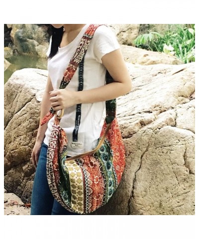 Shoulder Bag for Women Hippie Crossbody Bag Bohemian Handbag Printed Pattern Hobo Bag Canvas Purse Cotton Satchel Style 17 $2...