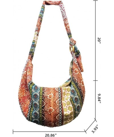 Shoulder Bag for Women Hippie Crossbody Bag Bohemian Handbag Printed Pattern Hobo Bag Canvas Purse Cotton Satchel Style 17 $2...