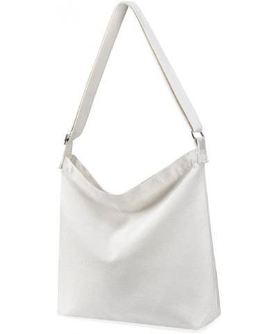 Women's blank large Size Canvas Crossbody Tote Handbags Shoulder Bag White $8.66 Totes