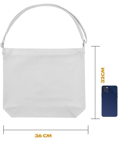 Women's blank large Size Canvas Crossbody Tote Handbags Shoulder Bag White $8.66 Totes