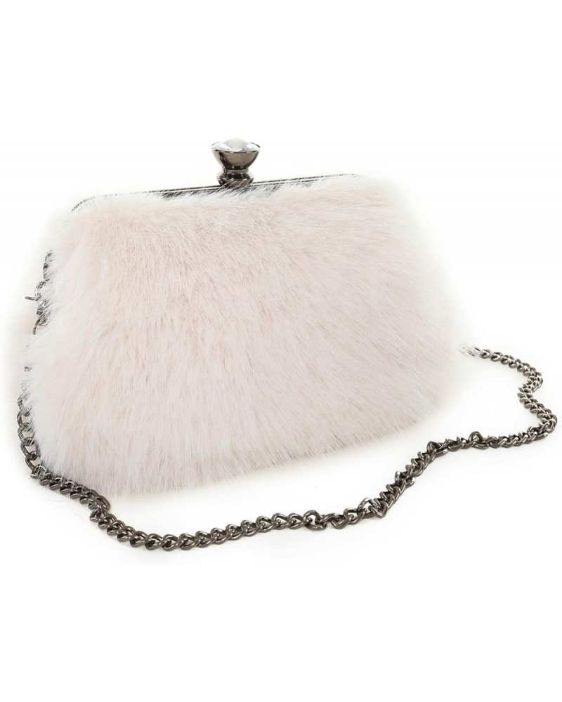 Tote Bag Faux Fur Purses for Women Plush Handbag Fuzzy Shoulder Bag Big Capacity Black Purse for women's Girls Beige Fox(rhin...