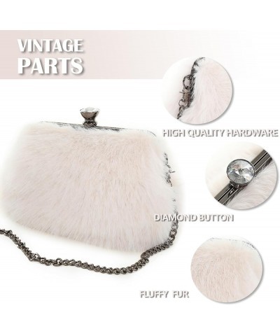 Tote Bag Faux Fur Purses for Women Plush Handbag Fuzzy Shoulder Bag Big Capacity Black Purse for women's Girls Beige Fox(rhin...