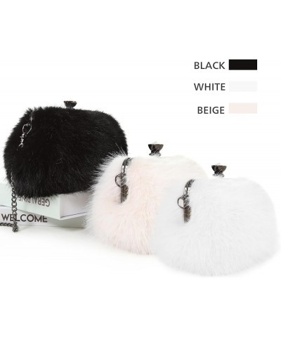 Tote Bag Faux Fur Purses for Women Plush Handbag Fuzzy Shoulder Bag Big Capacity Black Purse for women's Girls Beige Fox(rhin...