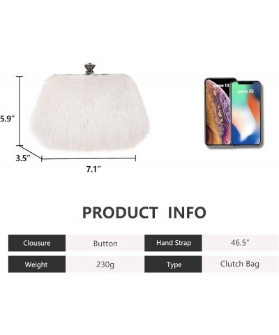 Tote Bag Faux Fur Purses for Women Plush Handbag Fuzzy Shoulder Bag Big Capacity Black Purse for women's Girls Beige Fox(rhin...