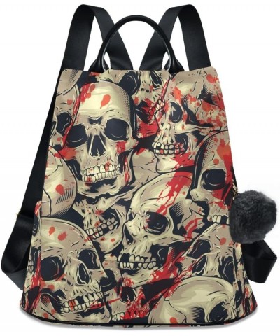 Backpack Purse for Women Fashion Travel Anti-theft Skull Halloween Grunge Daypack Casual Shoulder Bag Medium Size $21.37 Back...