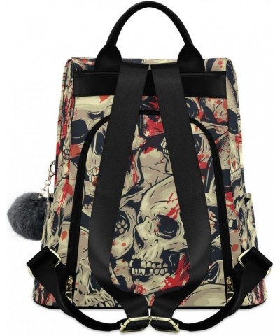 Backpack Purse for Women Fashion Travel Anti-theft Skull Halloween Grunge Daypack Casual Shoulder Bag Medium Size $21.37 Back...