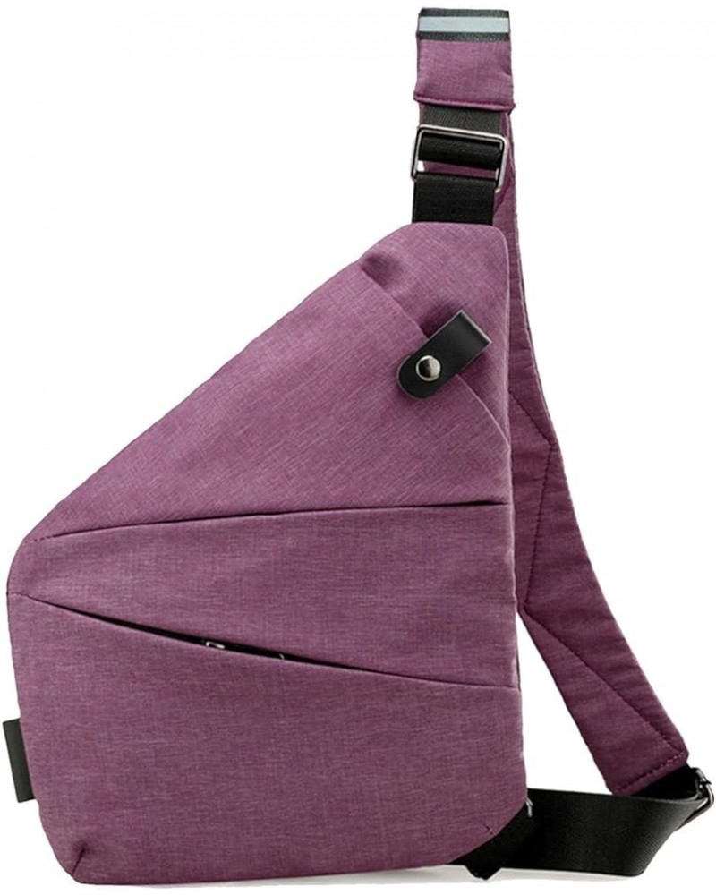 2024 New Wander Plus Anti Theft Travel Bag for Men Women Slim Sling Bag Cross Body Travel Bag Purple $11.65 Crossbody Bags