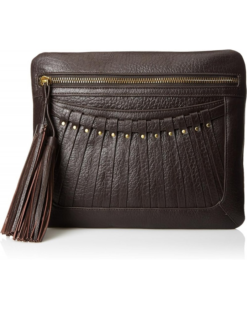 Bitten Fringed Clutch Brown $79.05 Clutches