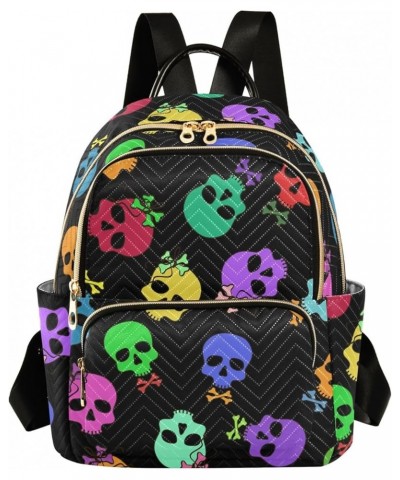 Travel Backpack Purse for Women Fashion Anti-theft Work Casual Rainbow Skulls Daypack Shoulder Bag Medium Size Small $21.08 B...