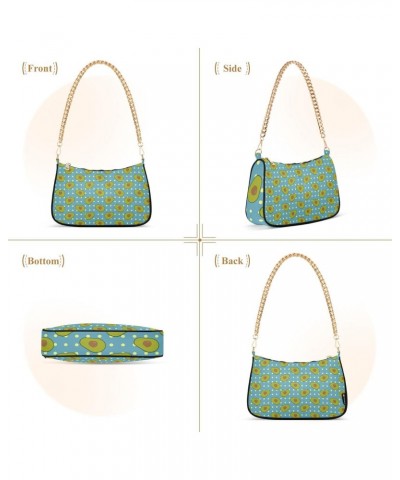 Clutch Shoulder Bags Tote Evening Purse Handbags for Women Hobo Bags Avocado Blue Polka Dot with Zipper Closure $14.08 Totes