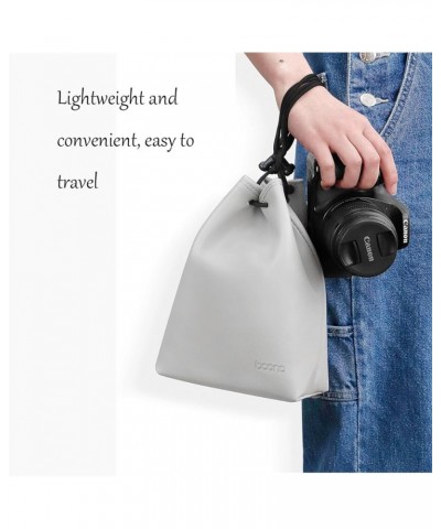 Camera Lens Pouch DSLR Camera Lens Pouch Bag Soft Protective Case PU Camera bag Medium Gray $17.43 Totes