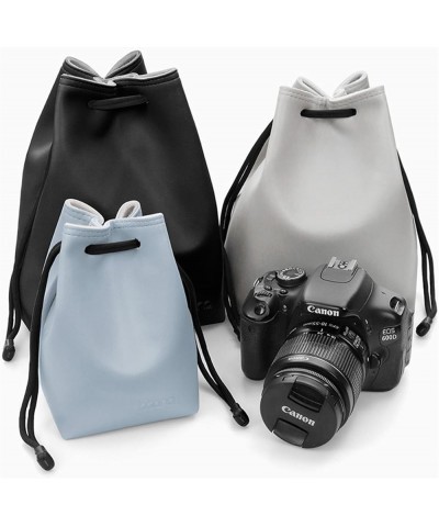 Camera Lens Pouch DSLR Camera Lens Pouch Bag Soft Protective Case PU Camera bag Medium Gray $17.43 Totes