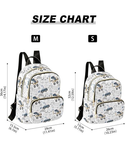 Backpack Purse for Women Dino Driver, Mini Fashion Backpack Cartoon Truck Plam Tree Lightweight Casual Daypack Shoulder Bag T...